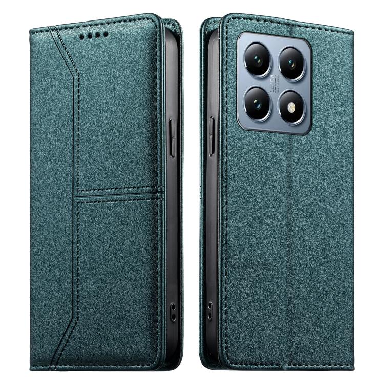 Stitched Line Magnetic RFID Vegan Leather Phone Case, For Xiaomi 17 Max 5G, For Xiaomi 17T Pro 5G, For Xiaomi 17T 5G, For Xiaomi Poco X8 Pro 5G / Redmi Turbo 5 5G, For Xiaomi 17 Ultra, For Xiaomi 17 Pro Max, For Xiaomi 17 Pro, For Xiaomi 17            ...