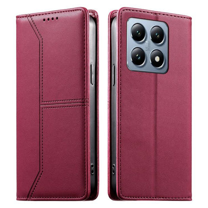 Stitched Line Magnetic RFID Vegan Leather Phone Case, For Xiaomi 17 Max 5G, For Xiaomi 17T Pro 5G, For Xiaomi 17T 5G, For Xiaomi Poco X8 Pro 5G / Redmi Turbo 5 5G, For Xiaomi 17 Ultra, For Xiaomi 17 Pro Max, For Xiaomi 17 Pro, For Xiaomi 17            ...