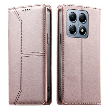 Stitched Line Magnetic RFID Vegan Leather Phone Case, For Xiaomi 17 Max 5G, For Xiaomi 17T Pro 5G, For Xiaomi 17T 5G, For Xiaomi Poco X8 Pro 5G / Redmi Turbo 5 5G, For Xiaomi 17 Ultra, For Xiaomi 17 Pro Max, For Xiaomi 17 Pro, For Xiaomi 17            ...