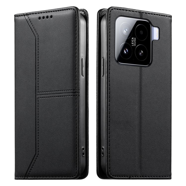 Stitched Line Magnetic RFID Vegan Leather Phone Case, For Xiaomi 17 Max 5G, For Xiaomi 17T Pro 5G, For Xiaomi 17T 5G, For Xiaomi Poco X8 Pro 5G / Redmi Turbo 5 5G, For Xiaomi 17 Ultra, For Xiaomi 17 Pro Max, For Xiaomi 17 Pro, For Xiaomi 17            ...