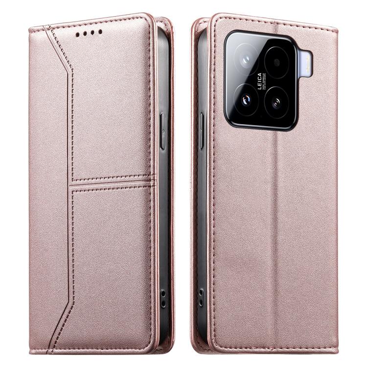 Stitched Line Magnetic RFID Vegan Leather Phone Case, For Xiaomi 17 Max 5G, For Xiaomi 17T Pro 5G, For Xiaomi 17T 5G, For Xiaomi Poco X8 Pro 5G / Redmi Turbo 5 5G, For Xiaomi 17 Ultra, For Xiaomi 17 Pro Max, For Xiaomi 17 Pro, For Xiaomi 17            ...