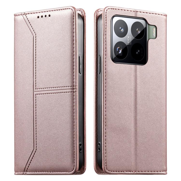 Stitched Line Magnetic RFID Vegan Leather Phone Case, For Xiaomi 17 Max 5G, For Xiaomi 17T Pro 5G, For Xiaomi 17T 5G, For Xiaomi Poco X8 Pro 5G / Redmi Turbo 5 5G, For Xiaomi 17 Ultra, For Xiaomi 17 Pro Max, For Xiaomi 17 Pro, For Xiaomi 17            ...
