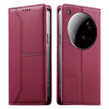 Stitched Line Magnetic RFID Vegan Leather Phone Case, For Xiaomi 17 Max 5G, For Xiaomi 17T Pro 5G, For Xiaomi 17T 5G, For Xiaomi Poco X8 Pro 5G / Redmi Turbo 5 5G, For Xiaomi 17 Ultra, For Xiaomi 17 Pro Max, For Xiaomi 17 Pro, For Xiaomi 17            ...
