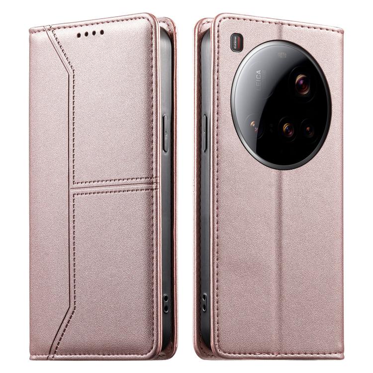 Stitched Line Magnetic RFID Vegan Leather Phone Case, For Xiaomi 17 Max 5G, For Xiaomi 17T Pro 5G, For Xiaomi 17T 5G, For Xiaomi Poco X8 Pro 5G / Redmi Turbo 5 5G, For Xiaomi 17 Ultra, For Xiaomi 17 Pro Max, For Xiaomi 17 Pro, For Xiaomi 17            ...
