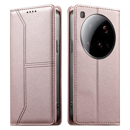 Stitched Line Magnetic RFID Vegan Leather Phone Case, For Xiaomi 17 Max 5G, For Xiaomi 17T Pro 5G, For Xiaomi 17T 5G, For Xiaomi Poco X8 Pro 5G / Redmi Turbo 5 5G, For Xiaomi 17 Ultra, For Xiaomi 17 Pro Max, For Xiaomi 17 Pro, For Xiaomi 17            ...