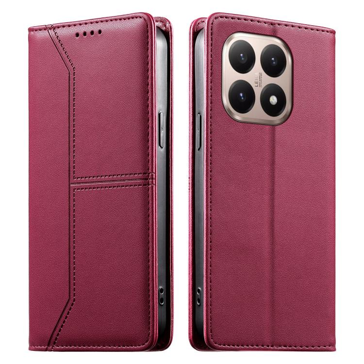 Stitched Line Magnetic RFID Vegan Leather Phone Case, For Xiaomi 17 Max 5G, For Xiaomi 17T Pro 5G, For Xiaomi 17T 5G, For Xiaomi Poco X8 Pro 5G / Redmi Turbo 5 5G, For Xiaomi 17 Ultra, For Xiaomi 17 Pro Max, For Xiaomi 17 Pro, For Xiaomi 17            ...