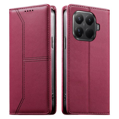 Stitched Line Magnetic RFID Vegan Leather Phone Case, For Xiaomi 17 Max 5G, For Xiaomi 17T Pro 5G, For Xiaomi 17T 5G, For Xiaomi Poco X8 Pro 5G / Redmi Turbo 5 5G, For Xiaomi 17 Ultra, For Xiaomi 17 Pro Max, For Xiaomi 17 Pro, For Xiaomi 17            ...
