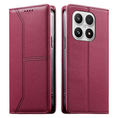 Stitched Line Magnetic RFID Vegan Leather Phone Case, For Xiaomi 17 Max 5G, For Xiaomi 17T Pro 5G, For Xiaomi 17T 5G, For Xiaomi Poco X8 Pro 5G / Redmi Turbo 5 5G, For Xiaomi 17 Ultra, For Xiaomi 17 Pro Max, For Xiaomi 17 Pro, For Xiaomi 17            ...