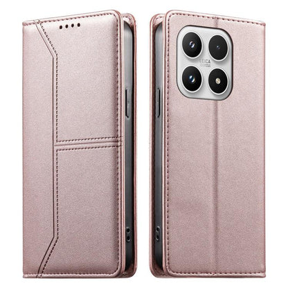 Stitched Line Magnetic RFID Vegan Leather Phone Case, For Xiaomi 17 Max 5G, For Xiaomi 17T Pro 5G, For Xiaomi 17T 5G, For Xiaomi Poco X8 Pro 5G / Redmi Turbo 5 5G, For Xiaomi 17 Ultra, For Xiaomi 17 Pro Max, For Xiaomi 17 Pro, For Xiaomi 17            ...