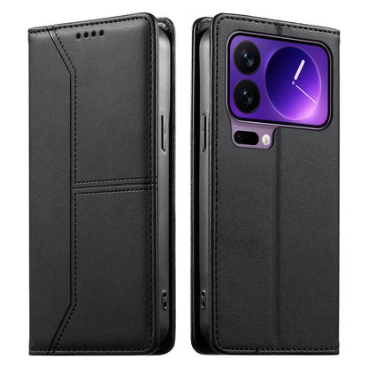 Stitched Line Magnetic RFID Vegan Leather Phone Case, For Xiaomi 17 Max 5G, For Xiaomi 17T Pro 5G, For Xiaomi 17T 5G, For Xiaomi Poco X8 Pro 5G / Redmi Turbo 5 5G, For Xiaomi 17 Ultra, For Xiaomi 17 Pro Max, For Xiaomi 17 Pro, For Xiaomi 17            ...