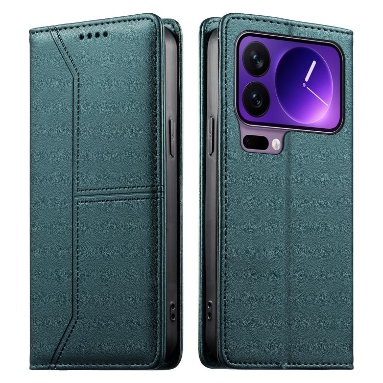 Stitched Line Magnetic RFID Vegan Leather Phone Case, For Xiaomi 17 Max 5G, For Xiaomi 17T Pro 5G, For Xiaomi 17T 5G, For Xiaomi Poco X8 Pro 5G / Redmi Turbo 5 5G, For Xiaomi 17 Ultra, For Xiaomi 17 Pro Max, For Xiaomi 17 Pro, For Xiaomi 17            ...