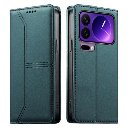 Stitched Line Magnetic RFID Vegan Leather Phone Case, For Xiaomi 17 Max 5G, For Xiaomi 17T Pro 5G, For Xiaomi 17T 5G, For Xiaomi Poco X8 Pro 5G / Redmi Turbo 5 5G, For Xiaomi 17 Ultra, For Xiaomi 17 Pro Max, For Xiaomi 17 Pro, For Xiaomi 17            ...