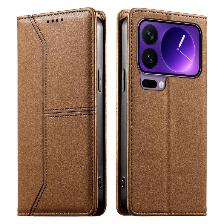 Stitched Line Magnetic RFID Vegan Leather Phone Case, For Xiaomi 17 Max 5G, For Xiaomi 17T Pro 5G, For Xiaomi 17T 5G, For Xiaomi Poco X8 Pro 5G / Redmi Turbo 5 5G, For Xiaomi 17 Ultra, For Xiaomi 17 Pro Max, For Xiaomi 17 Pro, For Xiaomi 17            ...