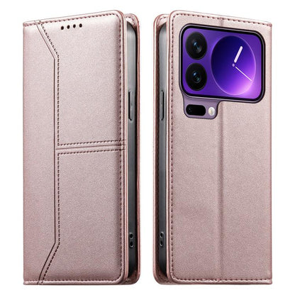Stitched Line Magnetic RFID Vegan Leather Phone Case, For Xiaomi 17 Max 5G, For Xiaomi 17T Pro 5G, For Xiaomi 17T 5G, For Xiaomi Poco X8 Pro 5G / Redmi Turbo 5 5G, For Xiaomi 17 Ultra, For Xiaomi 17 Pro Max, For Xiaomi 17 Pro, For Xiaomi 17            ...