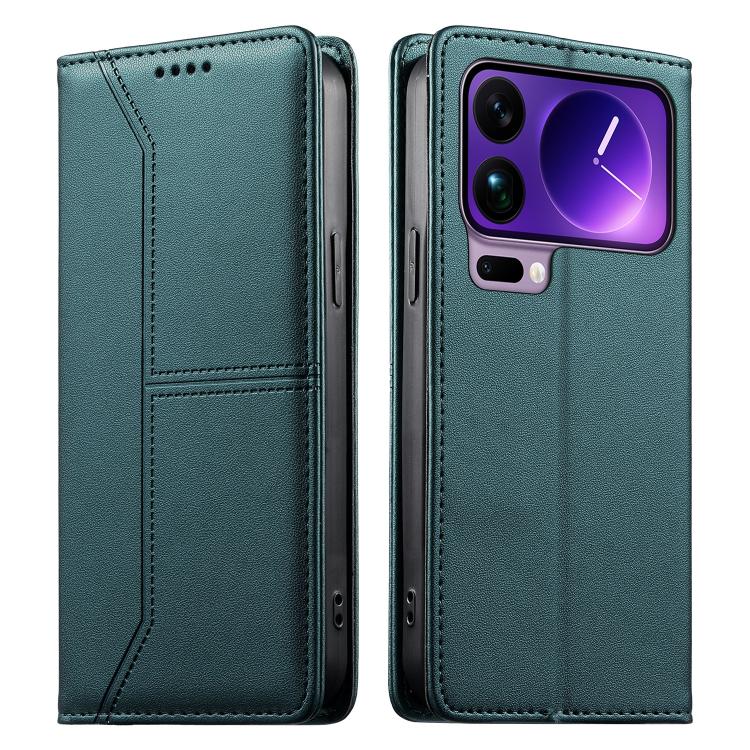 Stitched Line Magnetic RFID Vegan Leather Phone Case, For Xiaomi 17 Max 5G, For Xiaomi 17T Pro 5G, For Xiaomi 17T 5G, For Xiaomi Poco X8 Pro 5G / Redmi Turbo 5 5G, For Xiaomi 17 Ultra, For Xiaomi 17 Pro Max, For Xiaomi 17 Pro, For Xiaomi 17            ...