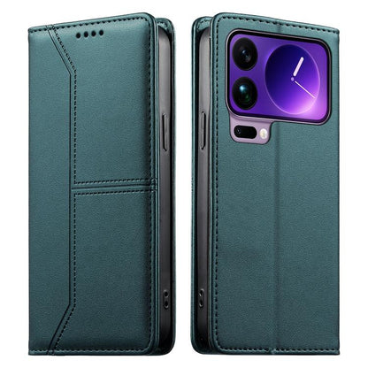 Stitched Line Magnetic RFID Vegan Leather Phone Case, For Xiaomi 17 Max 5G, For Xiaomi 17T Pro 5G, For Xiaomi 17T 5G, For Xiaomi Poco X8 Pro 5G / Redmi Turbo 5 5G, For Xiaomi 17 Ultra, For Xiaomi 17 Pro Max, For Xiaomi 17 Pro, For Xiaomi 17            ...