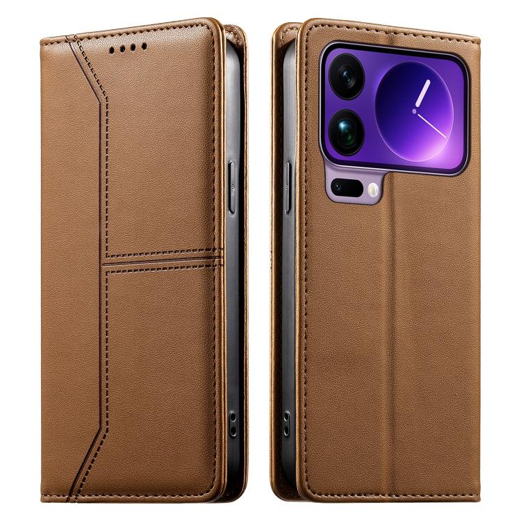 Stitched Line Magnetic RFID Vegan Leather Phone Case, For Xiaomi 17 Max 5G, For Xiaomi 17T Pro 5G, For Xiaomi 17T 5G, For Xiaomi Poco X8 Pro 5G / Redmi Turbo 5 5G, For Xiaomi 17 Ultra, For Xiaomi 17 Pro Max, For Xiaomi 17 Pro, For Xiaomi 17            ...