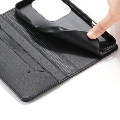 Stitched Line Magnetic RFID Vegan Leather Phone Case, For Xiaomi Poco F6 / Redmi Turbo 3