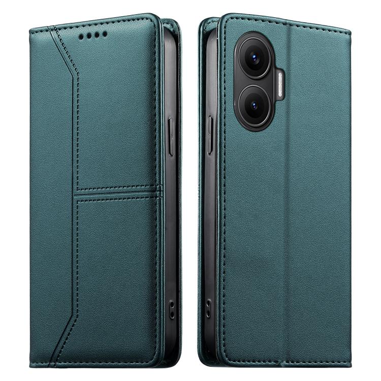 Stitched Line Magnetic RFID Vegan Leather Phone Case, For Xiaomi 17 Max 5G, For Xiaomi 17T Pro 5G, For Xiaomi 17T 5G, For Xiaomi Poco X8 Pro 5G / Redmi Turbo 5 5G, For Xiaomi 17 Ultra, For Xiaomi 17 Pro Max, For Xiaomi 17 Pro, For Xiaomi 17            ...