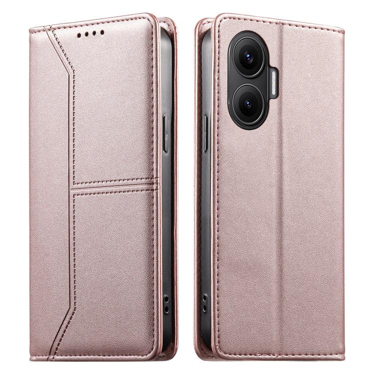 Stitched Line Magnetic RFID Vegan Leather Phone Case, For Xiaomi 17 Max 5G, For Xiaomi 17T Pro 5G, For Xiaomi 17T 5G, For Xiaomi Poco X8 Pro 5G / Redmi Turbo 5 5G, For Xiaomi 17 Ultra, For Xiaomi 17 Pro Max, For Xiaomi 17 Pro, For Xiaomi 17            ...