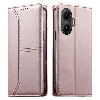 Stitched Line Magnetic RFID Vegan Leather Phone Case, For Xiaomi 17 Max 5G, For Xiaomi 17T Pro 5G, For Xiaomi 17T 5G, For Xiaomi Poco X8 Pro 5G / Redmi Turbo 5 5G, For Xiaomi 17 Ultra, For Xiaomi 17 Pro Max, For Xiaomi 17 Pro, For Xiaomi 17            ...