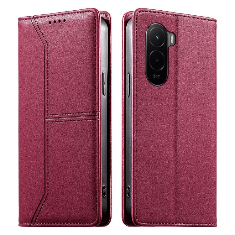 Stitched Line Magnetic RFID Vegan Leather Phone Case, For Xiaomi 17 Max 5G, For Xiaomi 17T Pro 5G, For Xiaomi 17T 5G, For Xiaomi Poco X8 Pro 5G / Redmi Turbo 5 5G, For Xiaomi 17 Ultra, For Xiaomi 17 Pro Max, For Xiaomi 17 Pro, For Xiaomi 17            ...