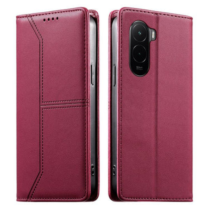 Stitched Line Magnetic RFID Vegan Leather Phone Case, For Xiaomi 17 Max 5G, For Xiaomi 17T Pro 5G, For Xiaomi 17T 5G, For Xiaomi Poco X8 Pro 5G / Redmi Turbo 5 5G, For Xiaomi 17 Ultra, For Xiaomi 17 Pro Max, For Xiaomi 17 Pro, For Xiaomi 17            ...
