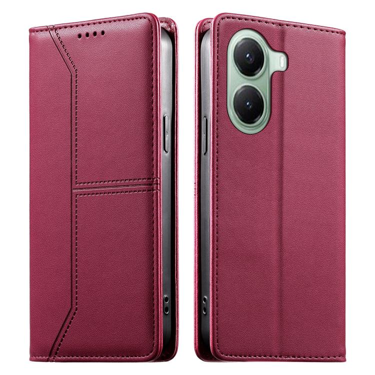 Stitched Line Magnetic RFID Vegan Leather Phone Case, For Xiaomi 17 Max 5G, For Xiaomi 17T Pro 5G, For Xiaomi 17T 5G, For Xiaomi Poco X8 Pro 5G / Redmi Turbo 5 5G, For Xiaomi 17 Ultra, For Xiaomi 17 Pro Max, For Xiaomi 17 Pro, For Xiaomi 17            ...