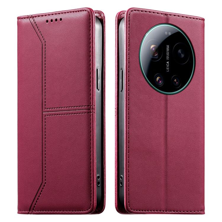 Stitched Line Magnetic RFID Vegan Leather Phone Case, For Xiaomi 17 Max 5G, For Xiaomi 17T Pro 5G, For Xiaomi 17T 5G, For Xiaomi Poco X8 Pro 5G / Redmi Turbo 5 5G, For Xiaomi 17 Ultra, For Xiaomi 17 Pro Max, For Xiaomi 17 Pro, For Xiaomi 17            ...