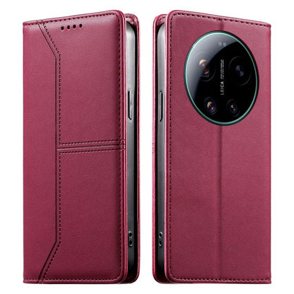 Stitched Line Magnetic RFID Vegan Leather Phone Case, For Xiaomi 17 Max 5G, For Xiaomi 17T Pro 5G, For Xiaomi 17T 5G, For Xiaomi Poco X8 Pro 5G / Redmi Turbo 5 5G, For Xiaomi 17 Ultra, For Xiaomi 17 Pro Max, For Xiaomi 17 Pro, For Xiaomi 17            ...