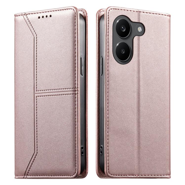 Stitched Line Magnetic RFID Vegan Leather Phone Case, For Xiaomi 17 Max 5G, For Xiaomi 17T Pro 5G, For Xiaomi 17T 5G, For Xiaomi Poco X8 Pro 5G / Redmi Turbo 5 5G, For Xiaomi 17 Ultra, For Xiaomi 17 Pro Max, For Xiaomi 17 Pro, For Xiaomi 17            ...