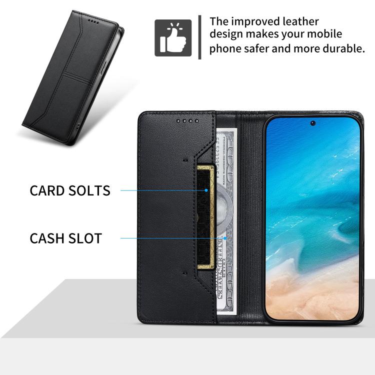 Stitched Line Magnetic RFID Vegan Leather Phone Case, For Xiaomi 17 Max 5G, For Xiaomi 17T Pro 5G, For Xiaomi 17T 5G, For Xiaomi Poco X8 Pro 5G / Redmi Turbo 5 5G, For Xiaomi 17 Ultra, For Xiaomi 17 Pro Max, For Xiaomi 17 Pro, For Xiaomi 17            ...