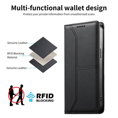 Stitched Line Magnetic RFID Vegan Leather Phone Case, For Xiaomi 17 Max 5G, For Xiaomi 17T Pro 5G, For Xiaomi 17T 5G, For Xiaomi Poco X8 Pro 5G / Redmi Turbo 5 5G, For Xiaomi 17 Ultra, For Xiaomi 17 Pro Max, For Xiaomi 17 Pro, For Xiaomi 17            ...