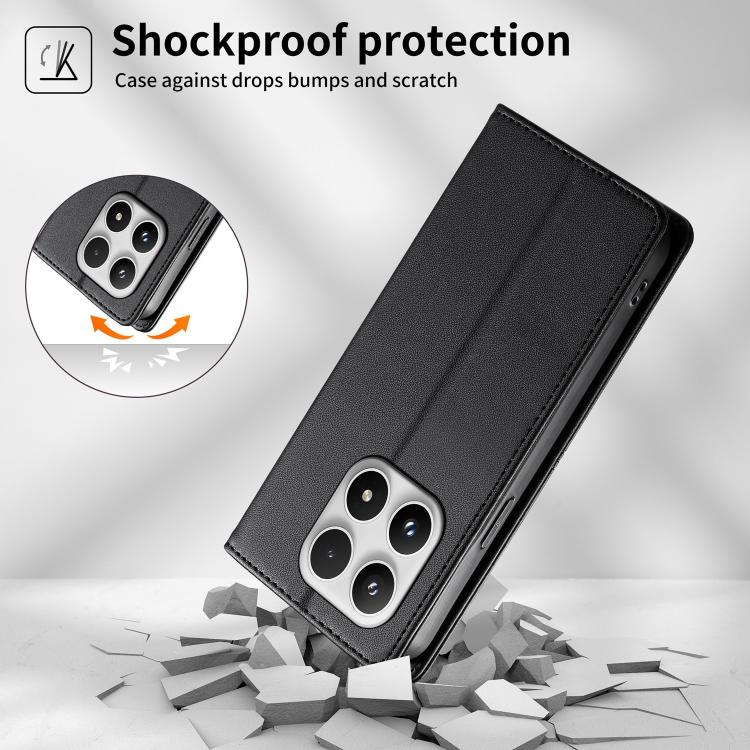 Stitched Line Magnetic RFID Vegan Leather Phone Case, For Xiaomi 17 Max 5G, For Xiaomi 17T Pro 5G, For Xiaomi 17T 5G, For Xiaomi Poco X8 Pro 5G / Redmi Turbo 5 5G, For Xiaomi 17 Ultra, For Xiaomi 17 Pro Max, For Xiaomi 17 Pro, For Xiaomi 17            ...