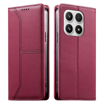 Stitched Line Magnetic RFID Vegan Leather Phone Case, For Xiaomi 17 Max 5G, For Xiaomi 17T Pro 5G, For Xiaomi 17T 5G, For Xiaomi Poco X8 Pro 5G / Redmi Turbo 5 5G, For Xiaomi 17 Ultra, For Xiaomi 17 Pro Max, For Xiaomi 17 Pro, For Xiaomi 17            ...