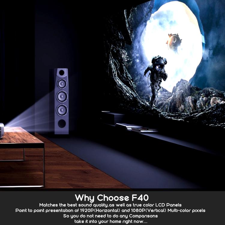 VIVIBRIGHT F40 1920x1080 4200 Lumens Portable Home Theater Wireless Smart Projector with Remote Control, Android Version, US Plug, UK Plug, AU Plug
