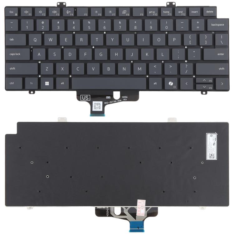 Pour clavier d'ordinateur portable Dell Pro 14 Plus PB14250 14255 Pro Max 14 Series version US, pour Dell Pro 14 Plus PB14250 (gris)