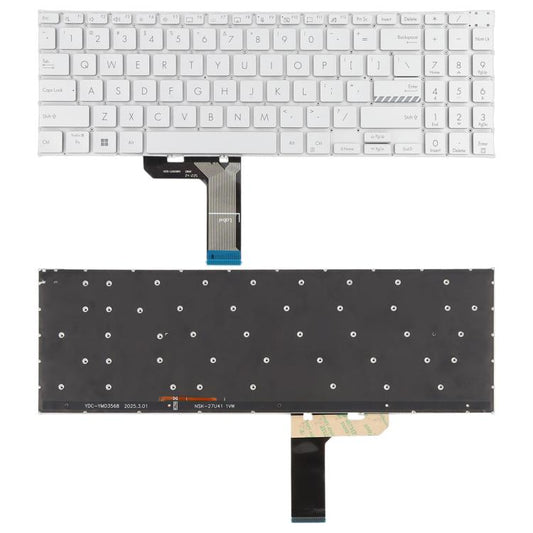 Pour clavier d'ordinateur portable rétroéclairé ASUS Vivobook Pro 16 K6502 K6602 ZC ZE version américaine, pour ASUS Vivobook Pro 16(argent)