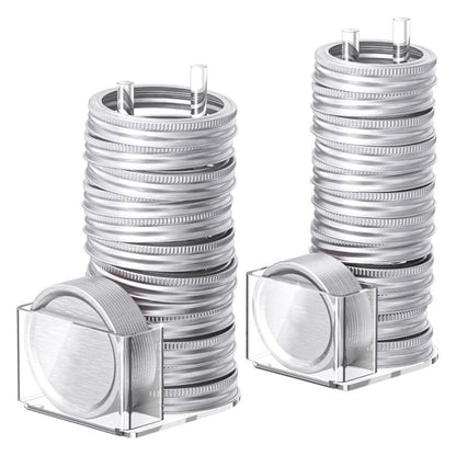 Transparent Acrylic Mason Jar Lid Storage Rack, 70mm Regular Mouth, 86mm Regular Mouth, 70mm and 86mm 2pcs/Pack