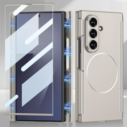 GKK Double Magnetic Hinge Folding Full Coverage Nickel Ring Phone Case, For Samsung Galaxy Z TriFold
