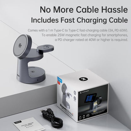 ROCK W56 3-in-1 Magnetic Wireless Charger with Qi2.2 25W, W56