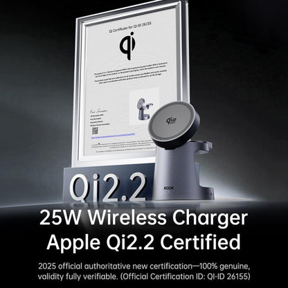 ROCK W56 3-in-1 Magnetic Wireless Charger with Qi2.2 25W, W56