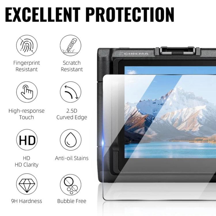 Film de protection en verre trempé HD anti-rayures et anti-traces de doigts (2 pièces), pour Nikon ZR