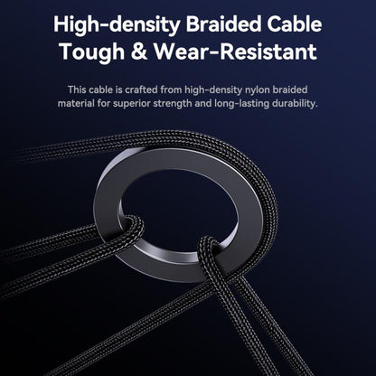 ROCK RCB0790 1.2m 3-in-1 USB to 8 Pin + Type-C + Micro USB Metal Braided Charging Cable, RCB0790