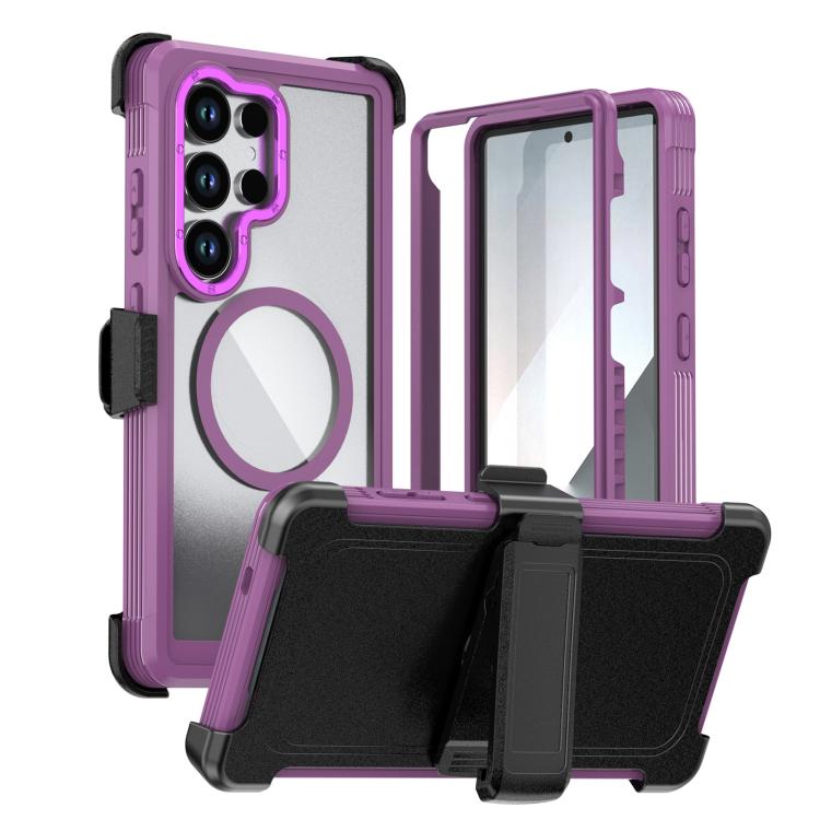 Acrylic Full Coverage Magnetic Phone Case with Back Clip, For Samsung Galaxy S26+ 5G, For Samsung Galaxy S26 Ultra 5G, For Samsung Galaxy S26 5G, For Samsung Galaxy S25 5G / S24 5G, For Samsung Galaxy S25+ 5G / S24+ 5G, For Samsung Galaxy S25 Ultra 5G ...