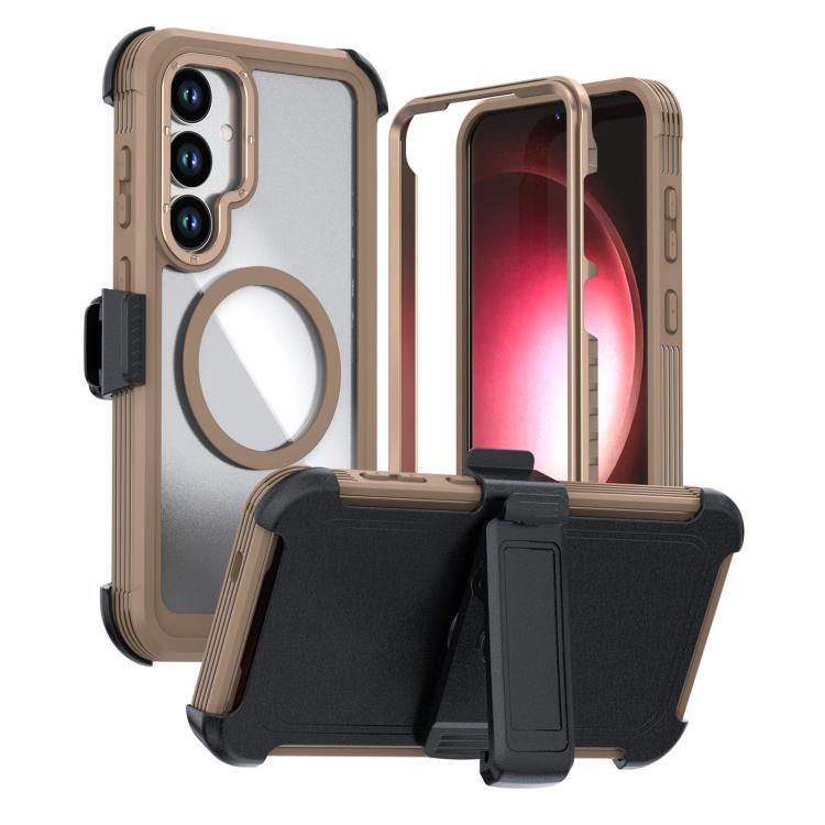Acrylic Full Coverage Magnetic Phone Case with Back Clip, For Samsung Galaxy S26+ 5G, For Samsung Galaxy S26 Ultra 5G, For Samsung Galaxy S26 5G, For Samsung Galaxy S25 5G / S24 5G, For Samsung Galaxy S25+ 5G / S24+ 5G, For Samsung Galaxy S25 Ultra 5G ...