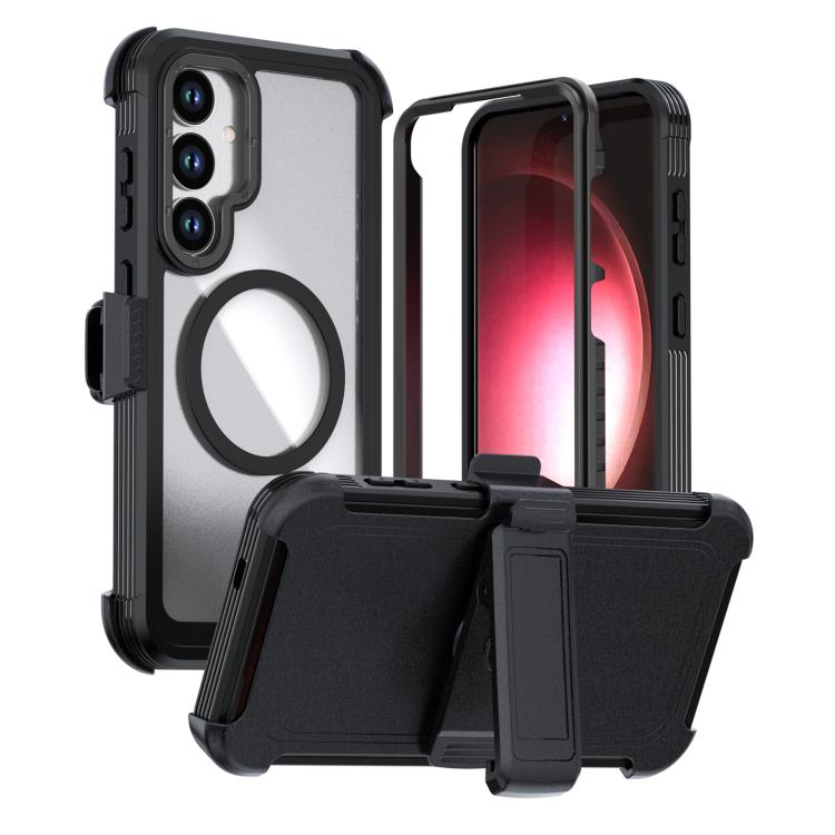 Acrylic Full Coverage Magnetic Phone Case with Back Clip, For Samsung Galaxy S26+ 5G, For Samsung Galaxy S26 Ultra 5G, For Samsung Galaxy S26 5G, For Samsung Galaxy S25 5G / S24 5G, For Samsung Galaxy S25+ 5G / S24+ 5G, For Samsung Galaxy S25 Ultra 5G ...