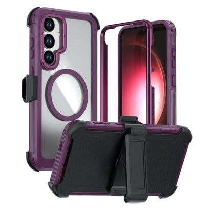 Acrylic Full Coverage Magnetic Phone Case with Back Clip, For Samsung Galaxy S26+ 5G, For Samsung Galaxy S26 Ultra 5G, For Samsung Galaxy S26 5G, For Samsung Galaxy S25 5G / S24 5G, For Samsung Galaxy S25+ 5G / S24+ 5G, For Samsung Galaxy S25 Ultra 5G ...