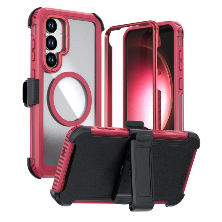Acrylic Full Coverage Magnetic Phone Case with Back Clip, For Samsung Galaxy S26+ 5G, For Samsung Galaxy S26 Ultra 5G, For Samsung Galaxy S26 5G, For Samsung Galaxy S25 5G / S24 5G, For Samsung Galaxy S25+ 5G / S24+ 5G, For Samsung Galaxy S25 Ultra 5G ...