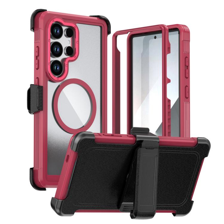 Acrylic Full Coverage Magnetic Phone Case with Back Clip, For Samsung Galaxy S26+ 5G, For Samsung Galaxy S26 Ultra 5G, For Samsung Galaxy S26 5G, For Samsung Galaxy S25 5G / S24 5G, For Samsung Galaxy S25+ 5G / S24+ 5G, For Samsung Galaxy S25 Ultra 5G ...